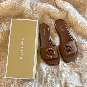Michael Kors Tan Slide Sandals